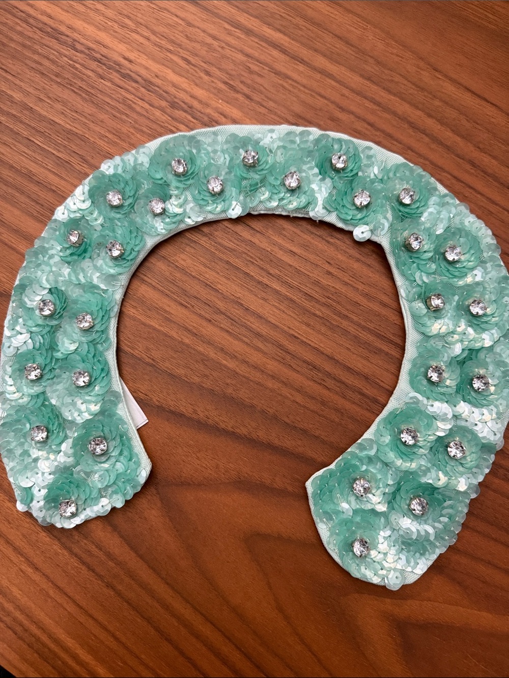 H&M Mint Sequin Embellished Detachable Collar